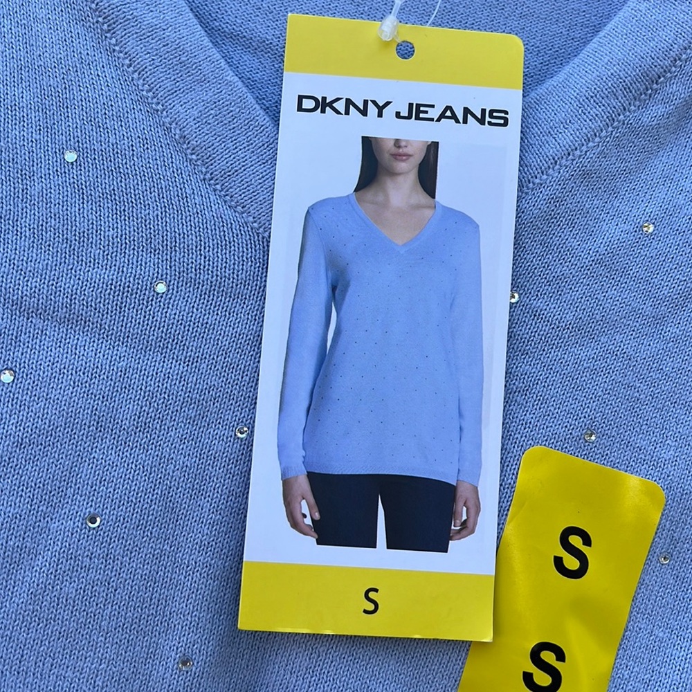 DKNY light blue Diamond sweater